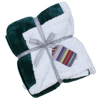 Lux Sherpa Supersoft Throw - Teal Green