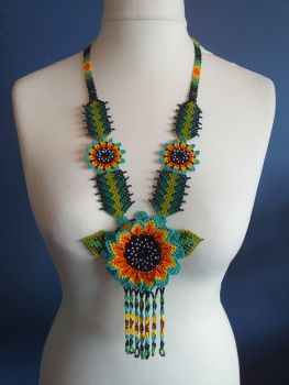 Beaded  Flower Necklace - Design 3