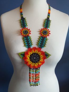Beaded  Flower Necklace - Design 5