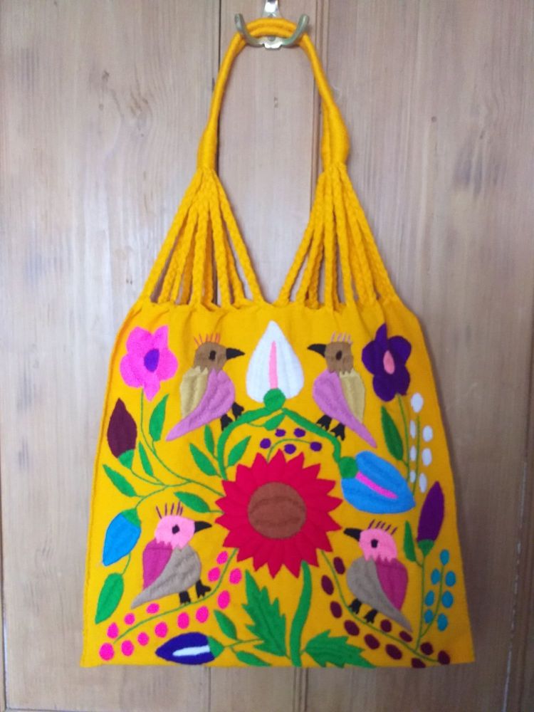 Embroidered Mexican Bag - Yellow
