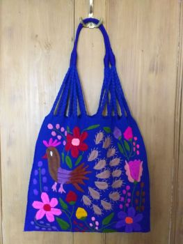 Embroidered Mexican Bag - Royal Blue