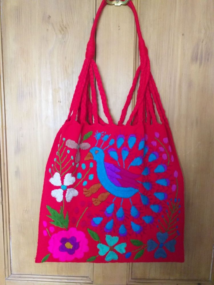 Embroidered Mexican Bag - Red