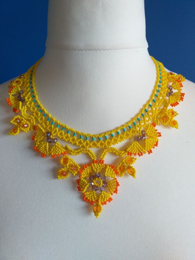 Lace Style Victoriana Beaded Collar Necklace