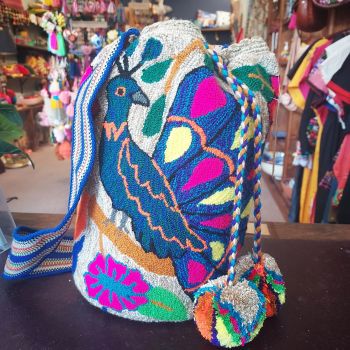Colombian Wayuu Mochila Bag - Peacock