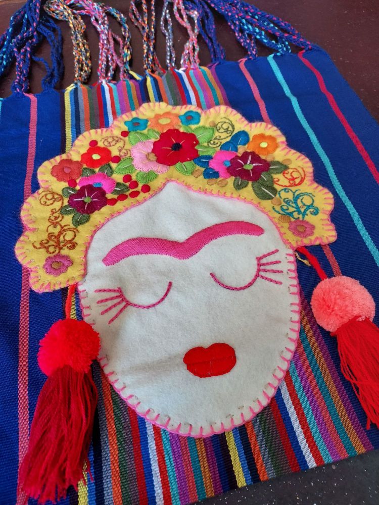 Embroidered Frida Bag - Blue