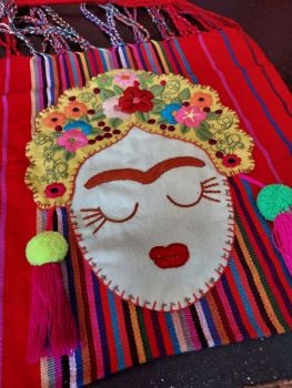 Embroidered Frida Bag - Red