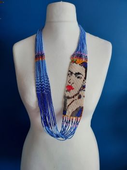 Frida Beaded Necklace - Blue