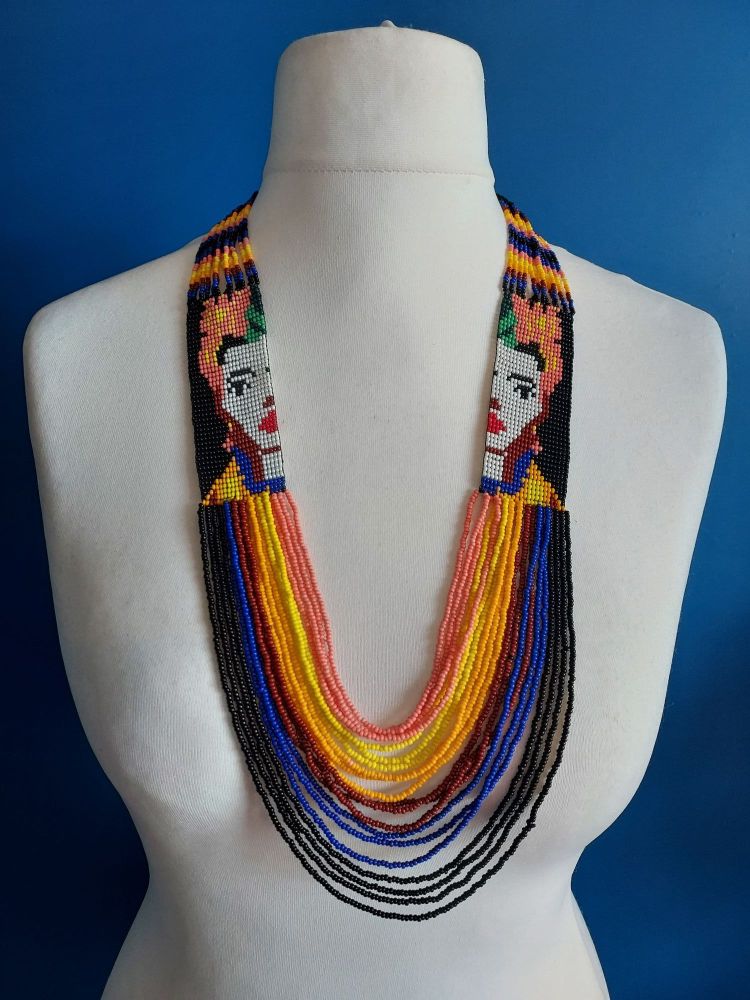 Frida Beaded Necklace - Double Face