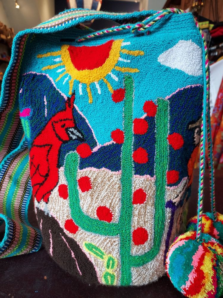 Colombian Wayuu Mochila Bag - Cardinal and Cactus