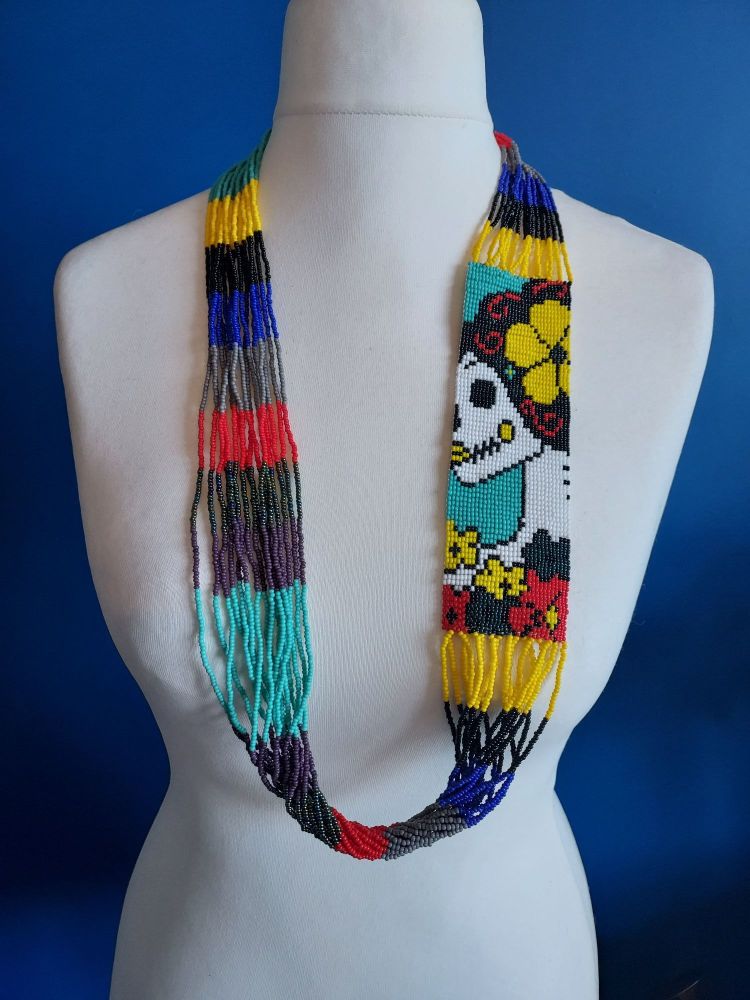 Day of the Dead Skull Beaded Necklace - 5