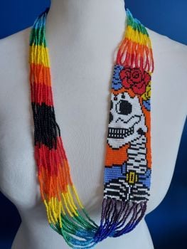 Day of the Dead Skull Beaded Necklace - 3