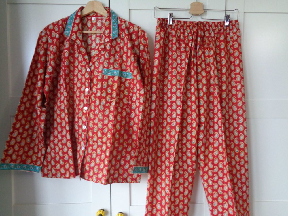 Indian Block Print Pyjamas - Size 14 (Design 26)