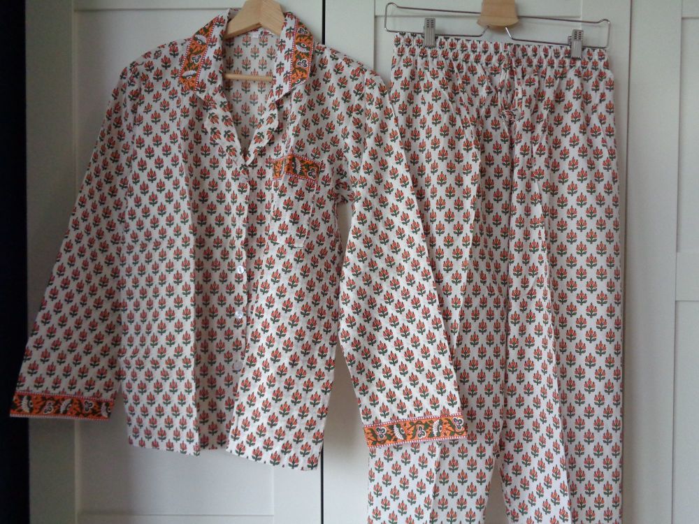 Indian Block Print Pyjamas - Size 12 (Design 25)