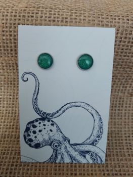 Ilfracombe Sand Earring Studs - Green