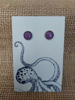 Ilfracombe Sand Earring Studs - Purple