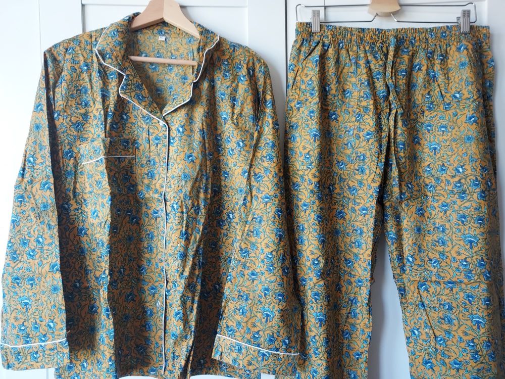 Indian Block Print Pyjamas - Size 16/18 (Design 3A)