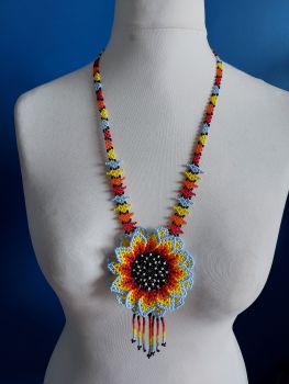 Beaded  Simple Flower Necklace - Design 2