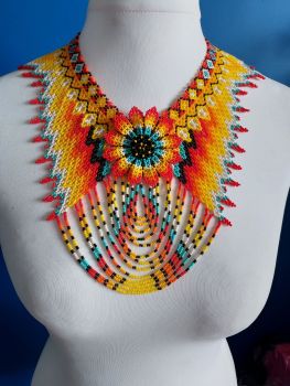 Statement Wing Collar Beaded Necklace - Design 1