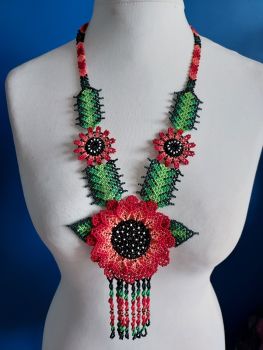 Beaded  Flower Necklace - Design 6