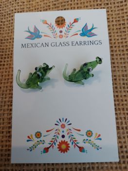 Glass Earrings - Crocodile