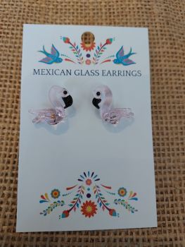 Glass Earrings - Flamingo