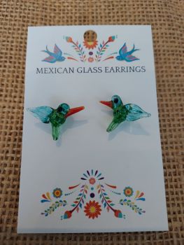 Glass Earrings - Hummingbird