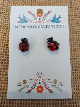 Glass Earrings - Ladybird