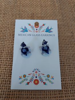 Glass Earrings - Purple/Blue Turtle