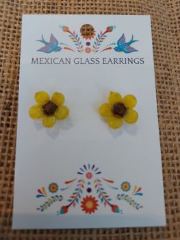 Glass Earrings - Sunflower