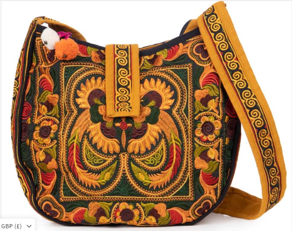 Hilltribe Crossbody Bag - Orange Tan