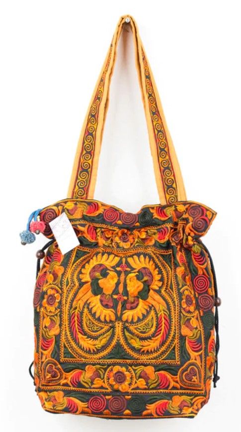 Hilltribe Tote Bag - Orange Tan