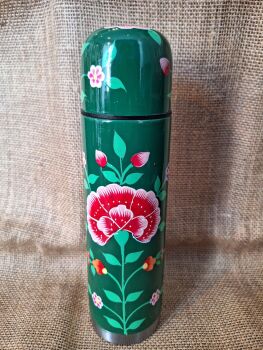 Indian Painted Flask - Green Flower