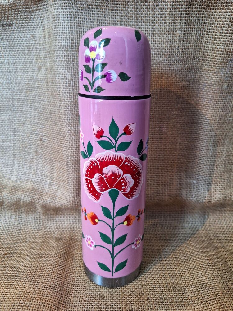Indian Painted Flask - Pink Flower