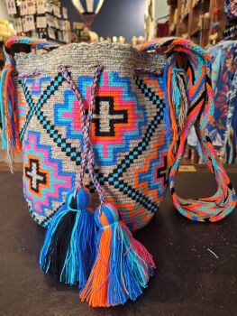 Patterned Wayuu Mochila Bag - Design A
