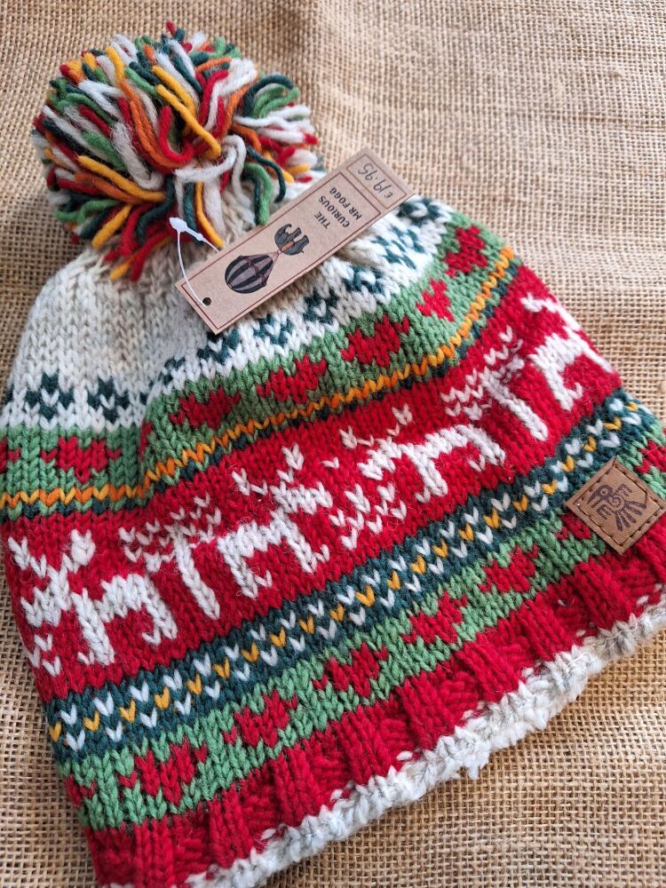 Lapland - Handknitted Bobble Beanie Hat