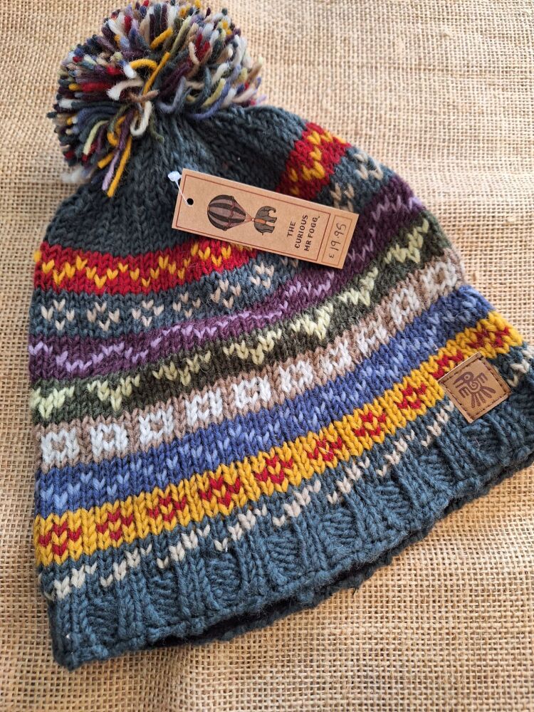 Shetland - Handknitted Bobble Beanie Hat