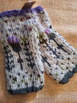 Thistle - Handknitted Wrist Warmers