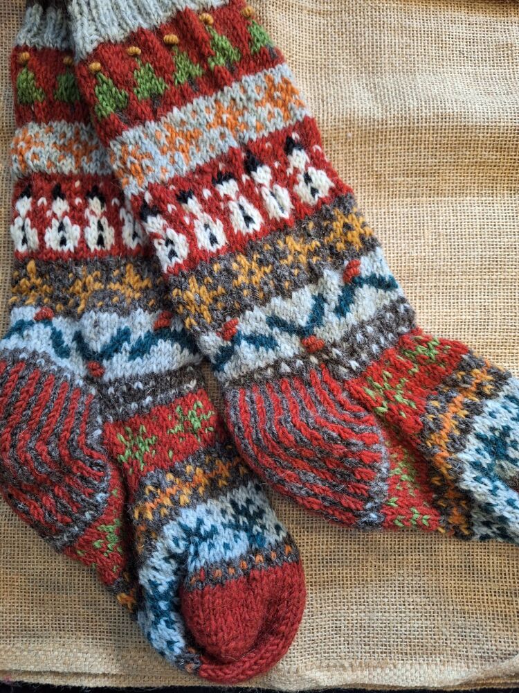 Christmas Time - Handknitted Long Socks