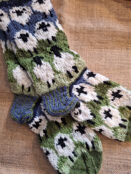 Flock of Sheep - Handknitted Long Socks