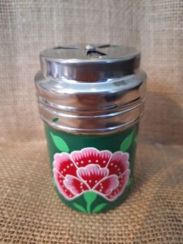 Indian Painted Condiment Shaker - Green Flower