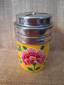 Indian Painted Condiment Shaker - Yellow Flower