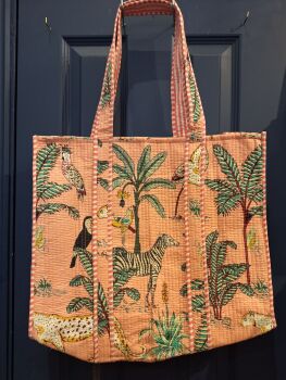 Indian Cotton Tote Bag - Design F