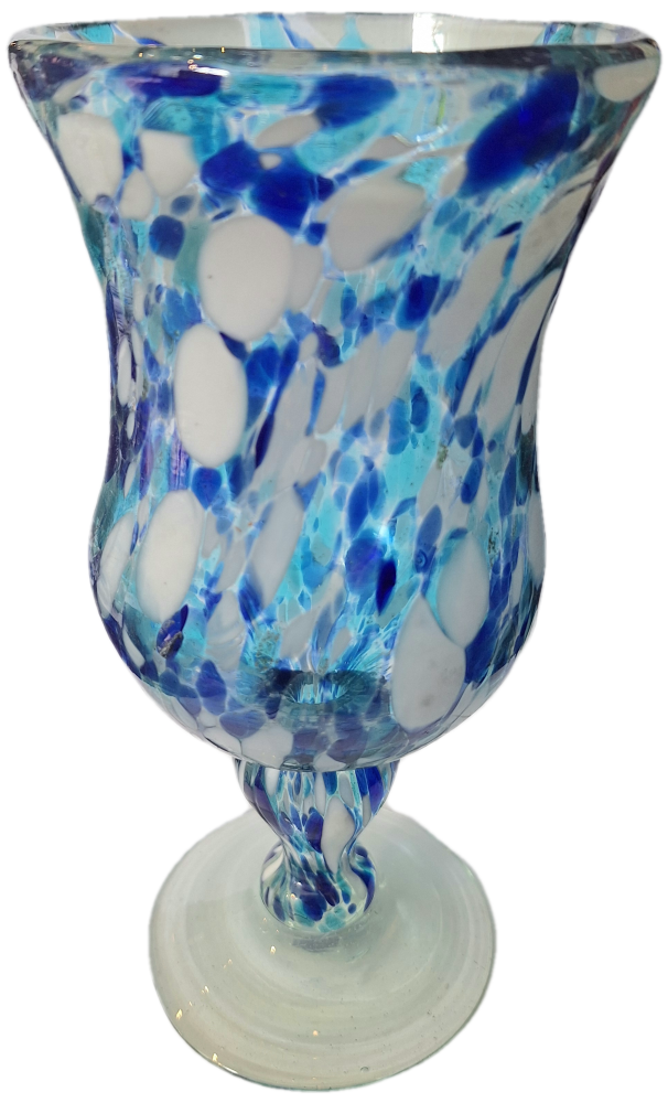 Blue Confetti Glass - Polka