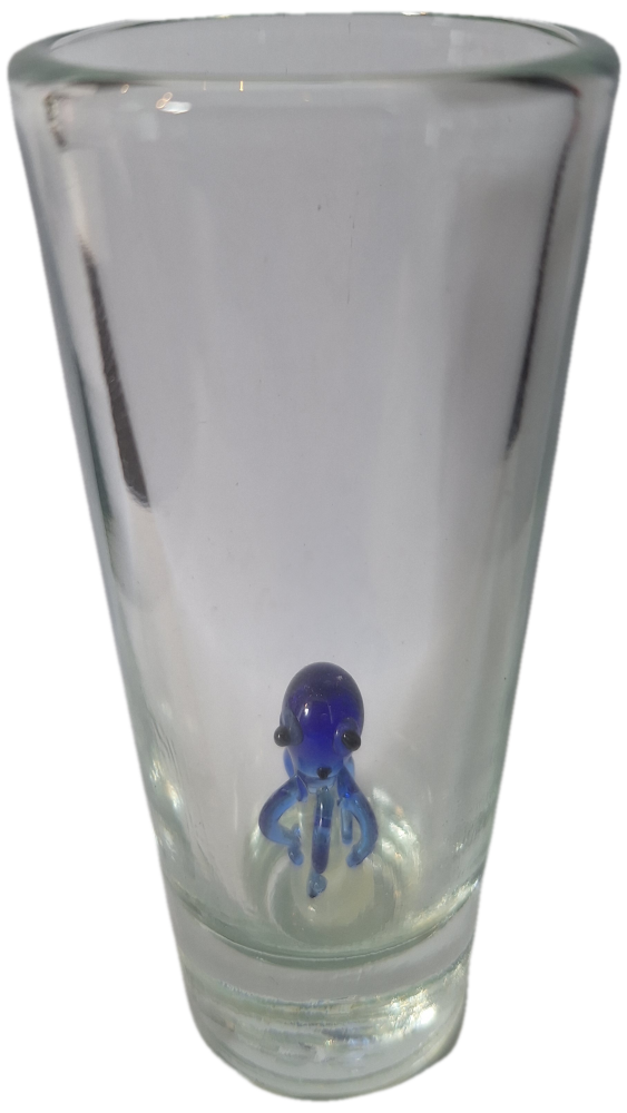 Shot Glass - Blue Octopus