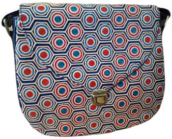 Embossed Leather Handbag - Hexagon Spots