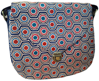 Embossed Leather Handbag - Hexagon Spots