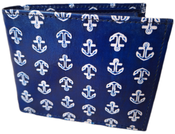 Embossed Leather Wallet - Anchor