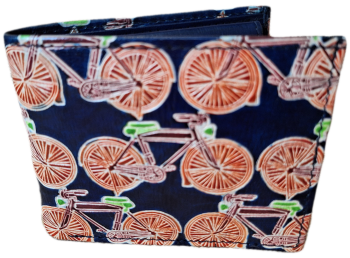 Embossed Leather Wallet - Bicycles