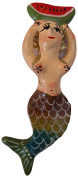 Mexican Clay Figure - Watermelon Mermaid - Design 8