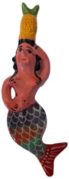 Mexican Clay Figure - Pineapple Mermaid - Design 10